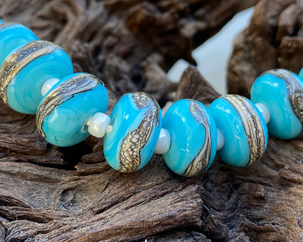 turquoise lampwork beads