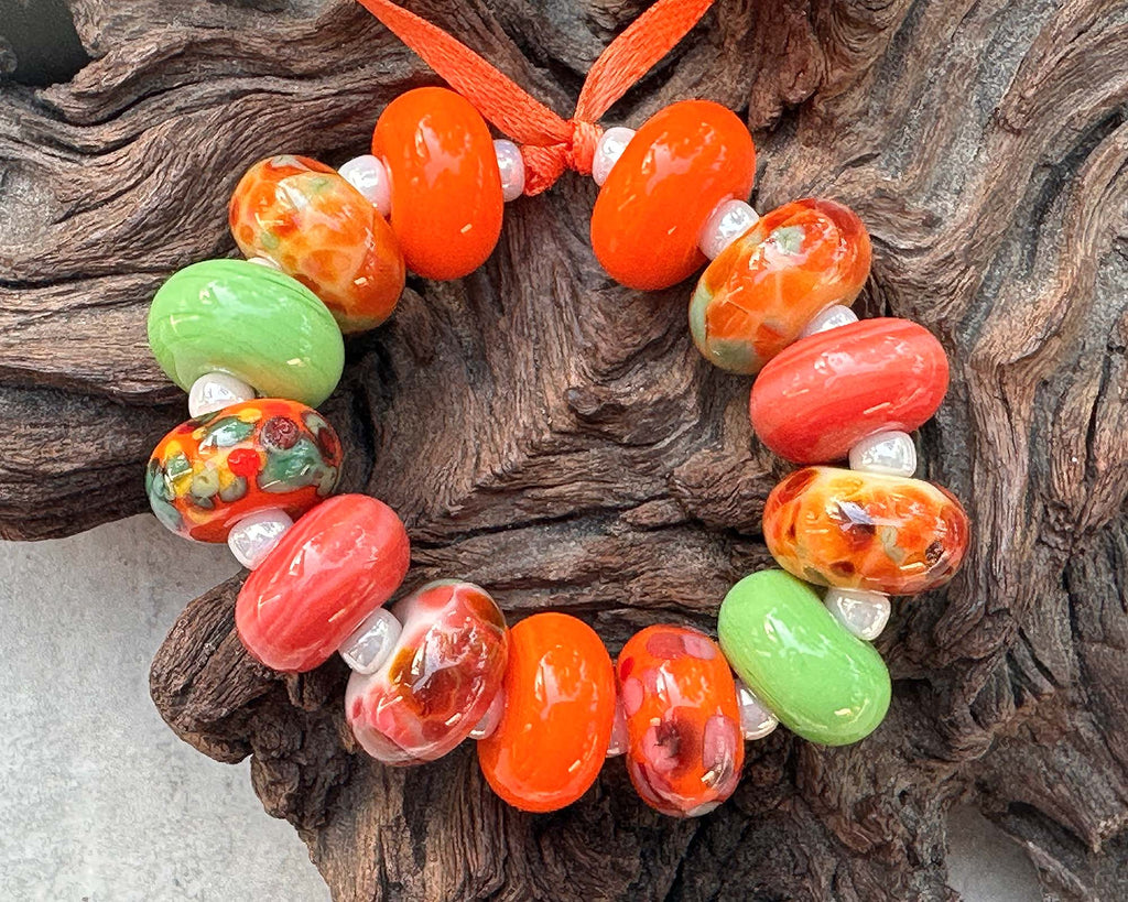 orange lampwork beads