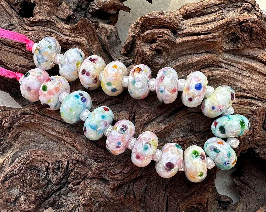 pastel lampwork beads