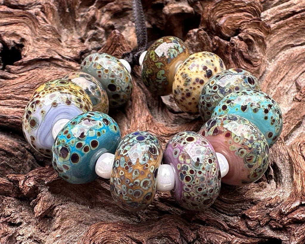 organic lampwork beads