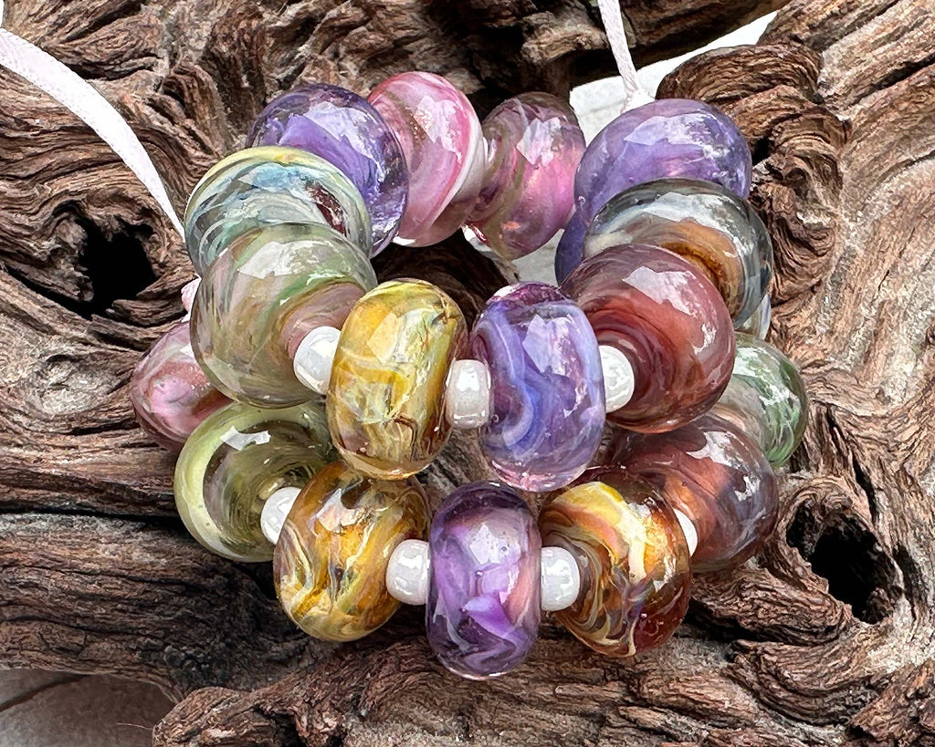 pastel lampwork beads