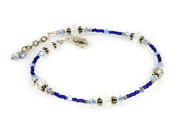 Sapphire Pacific Dolphin Crystal Anklet - SWCreations
