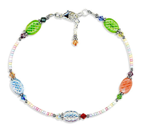 Spring Glass Crystal Mix Anklet - SWCreations

