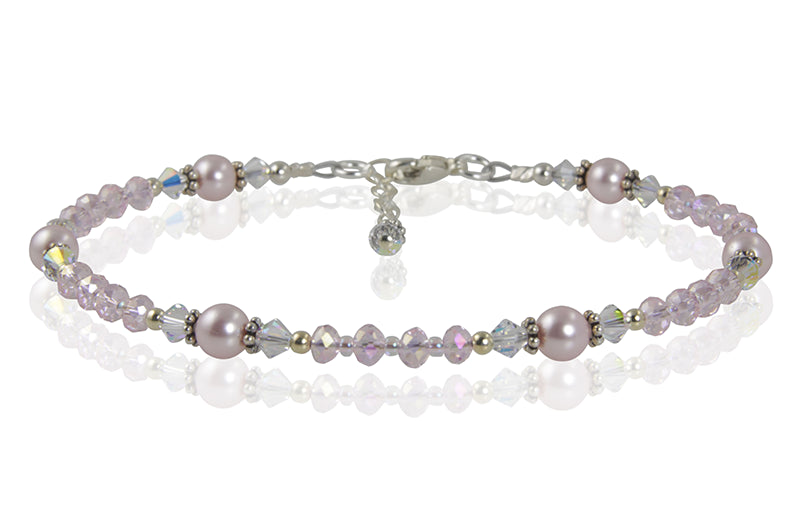 Romantic Pink Pearl Beaded Anklet - SWCreations
