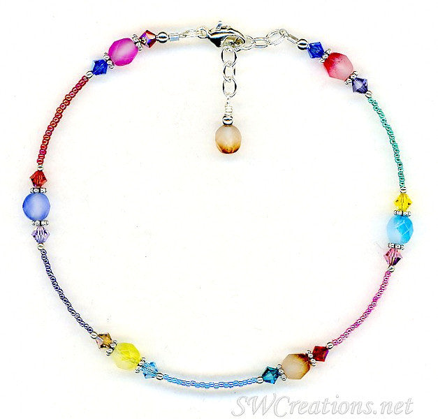 Spring Czech Crystal Pastel Anklet - SWCreations
