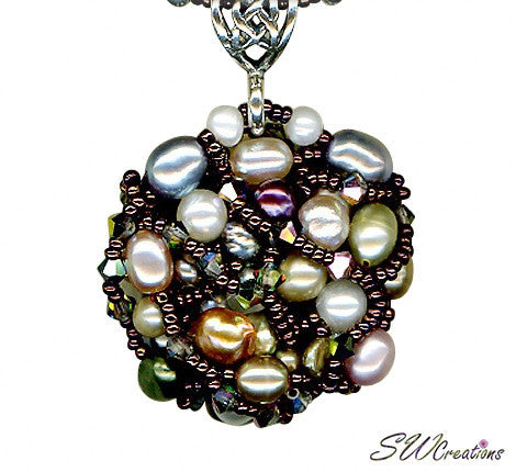 Rutilated Quartz Vitrail Crystal Bead Art Necklace - SWCreations
 - 3
