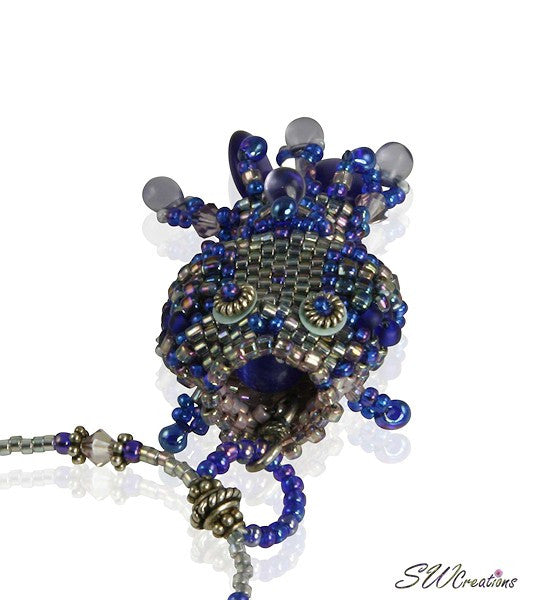 Kai Blue Beaded Fish Bead Art Necklace - SWCreations
 - 4