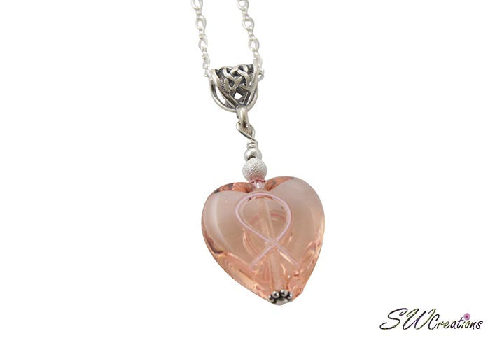 Breast Cancer Awareness Heart Pendant - SWCreations
