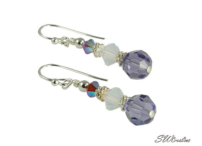 Opal Tanzanite Crystal Beaded Earrings - SWCreations
