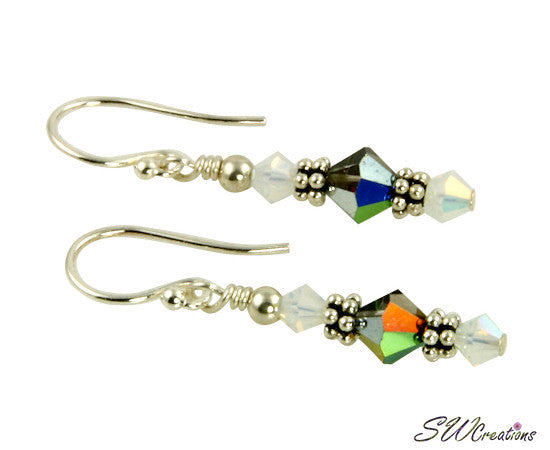 Opal Vitrail Beaded Crystal Earrings - SWCreations

