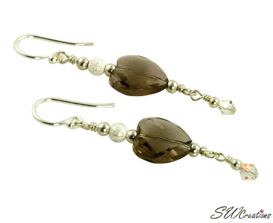 Topaz Heart Quartz Crystal Earrings - SWCreations
