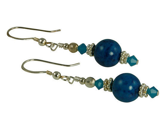 Capri Blue Gemstone Beaded Earrings - SWCreations
