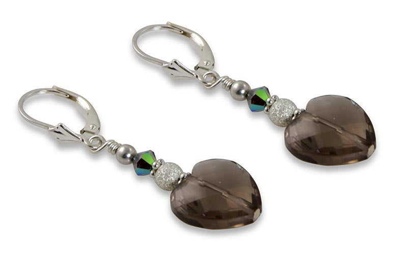 Vitrial Topaz Heart Gemstone Crystal Earrings - SWCreations
 - 2