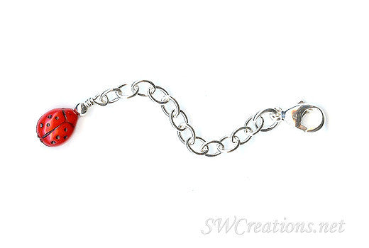 Ladybug Silver Jewelry Necklace Extender - SWCreations

