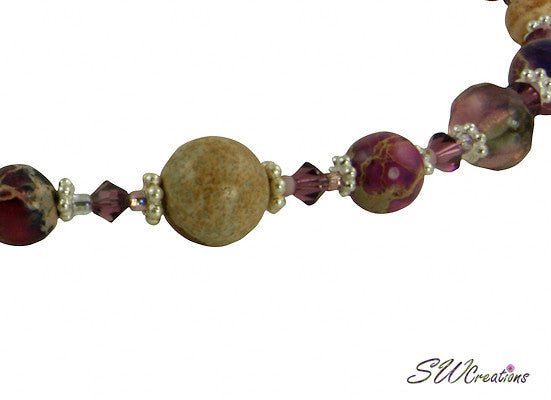 Purple Varascite Jasper Gemstone Beaded Necklace - SWCreations
 - 2