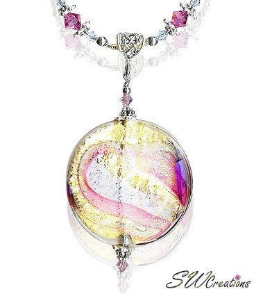Lavender Rose Swirl Venetian Necklace - SWCreations
 - 2
