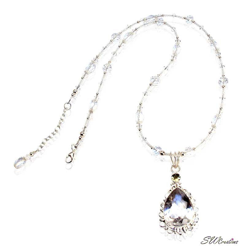 Crystalline Rock Crystal Gemstone Necklace - SWCreations
 - 1