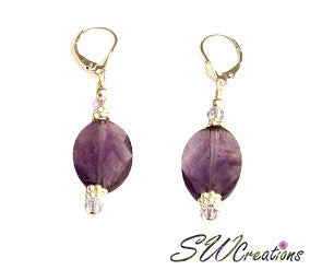 Amethyst Violet Gemstone Beaded Necklace Set - SWCreations
 - 3