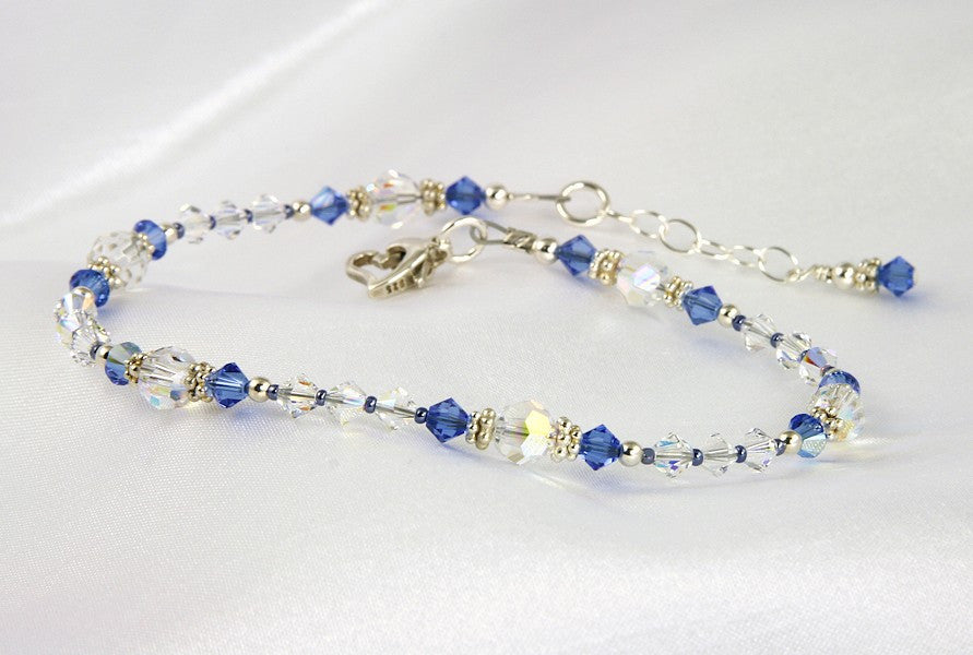 Shimmering - Something Blue Sapphire Wedding Anklet - SWCreations
 - 2