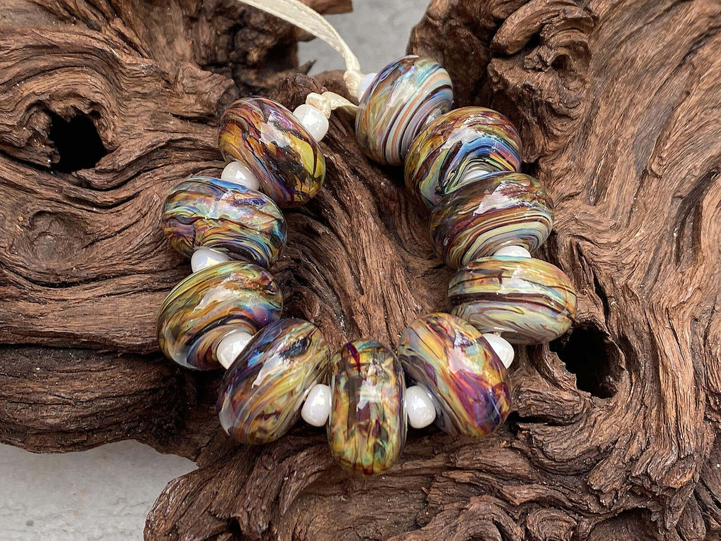 multicolor lampwork beads