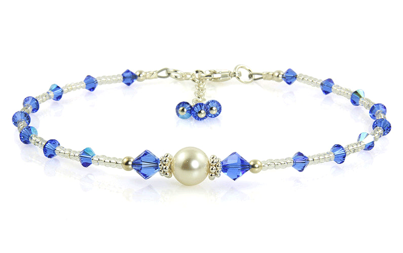 J'adore - Something Blue Wedding Sapphire Anklet - SWCreations