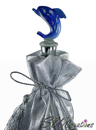 Blue Dolphin Glass Wine Stopper - SWCreations
 - 1