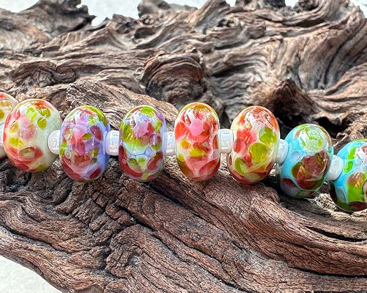 pink lampwork beads