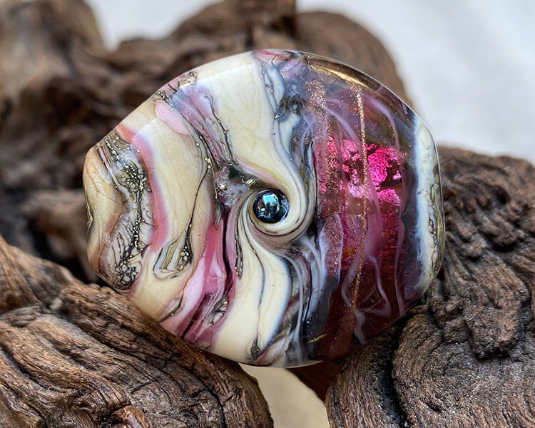 pink lampwork focal bead