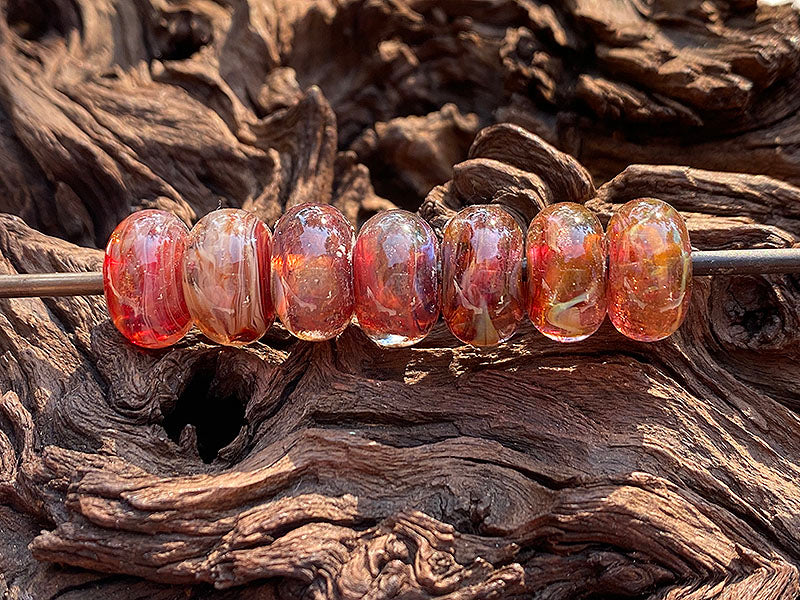 red lampwork beads