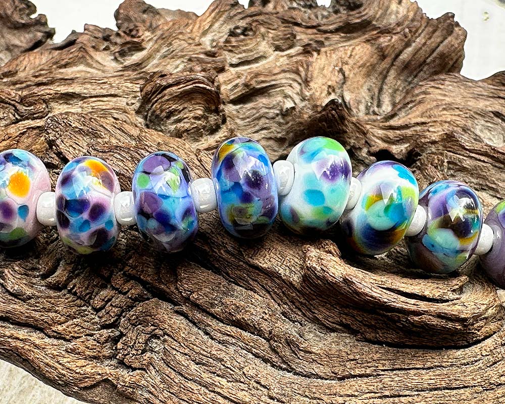 moon goddess frit lampwork beads