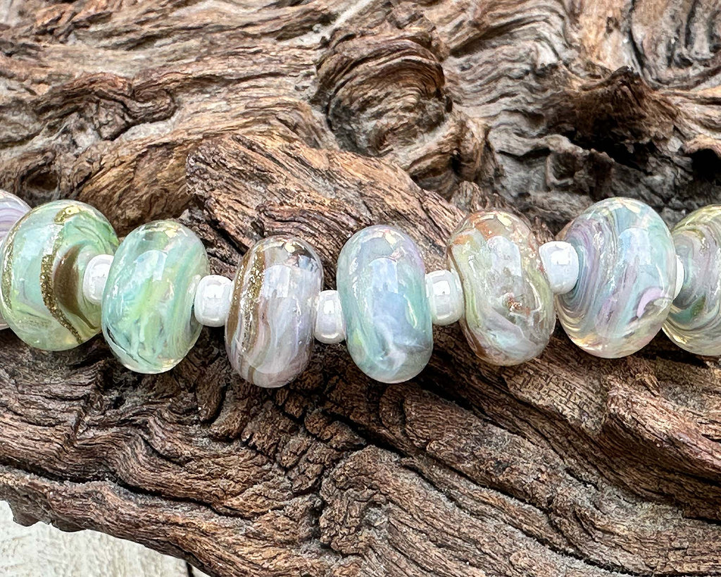 meadow blossom lampwork beads