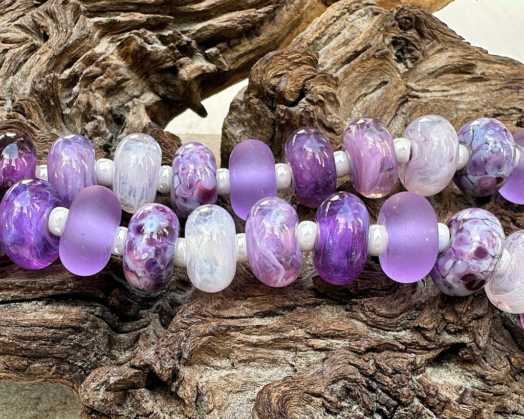 Amethyst Aura Frit Lampwork Beads