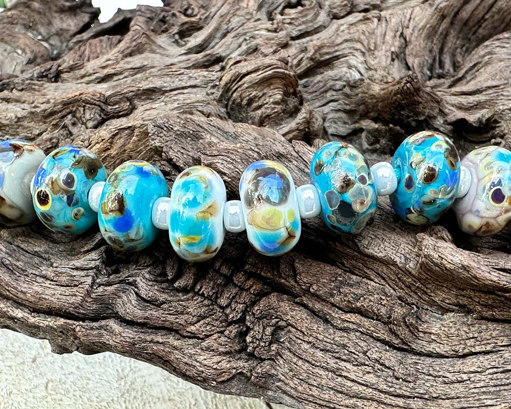 blue gem delight frit lampwork beads