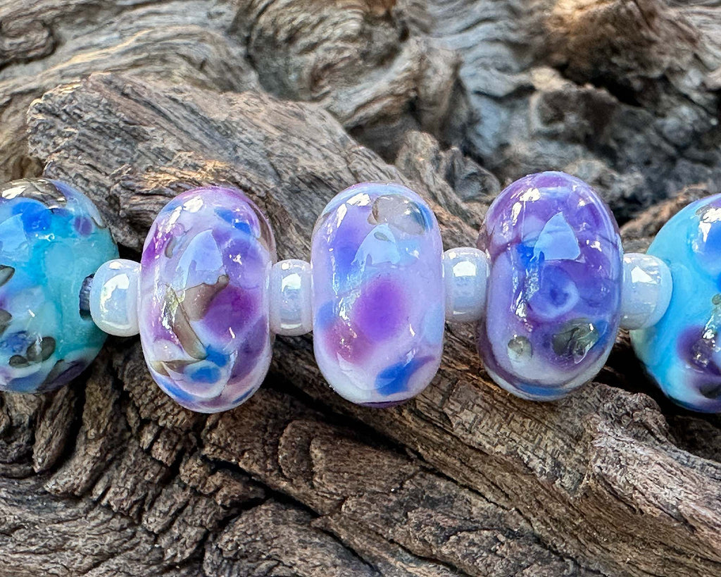 blue lampwork beads