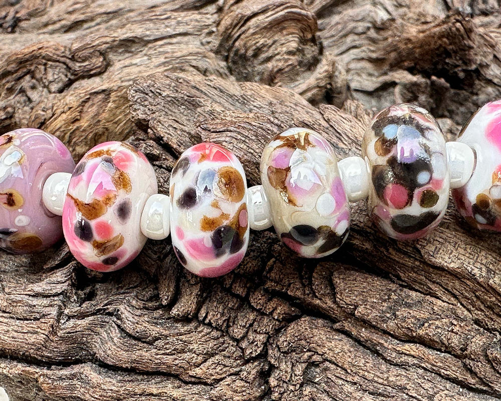 rosewood frit lampwork beads