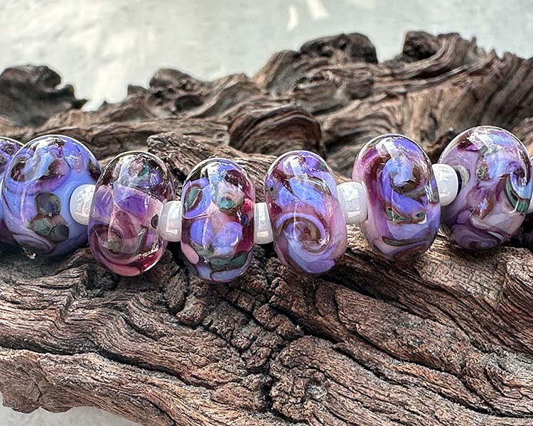 purple lampwork beads