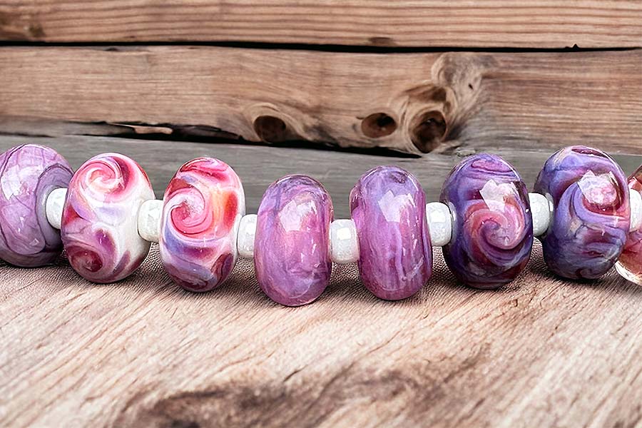 berry cobbler frit lampwork beads