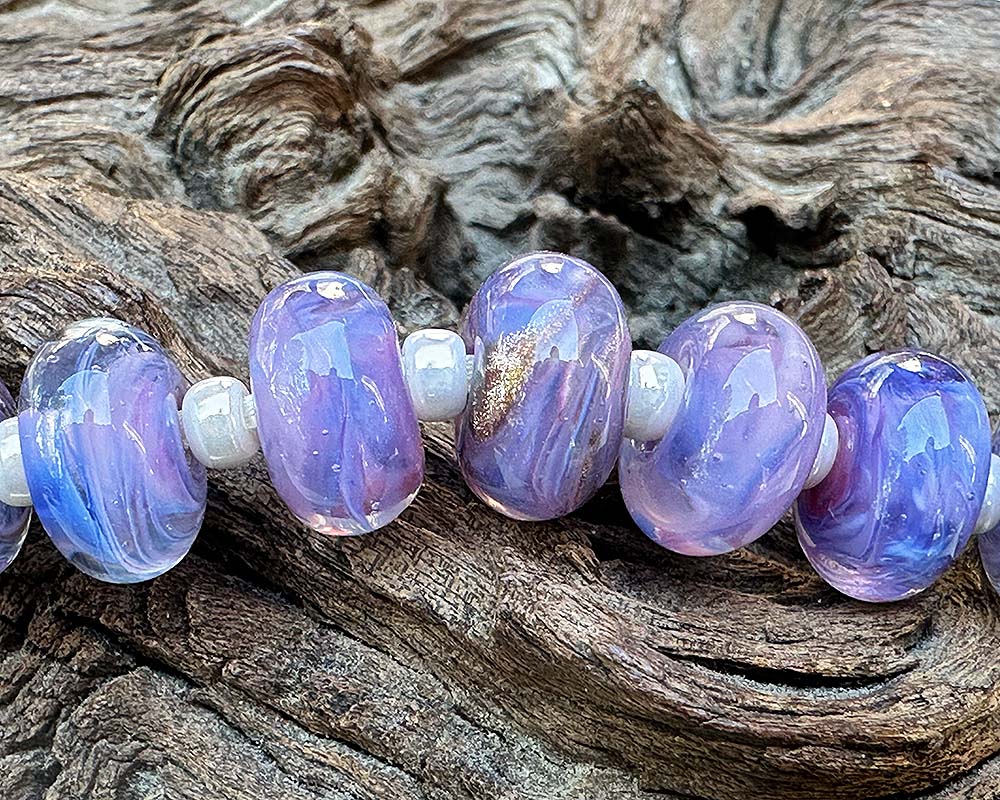 purple lampwork beads