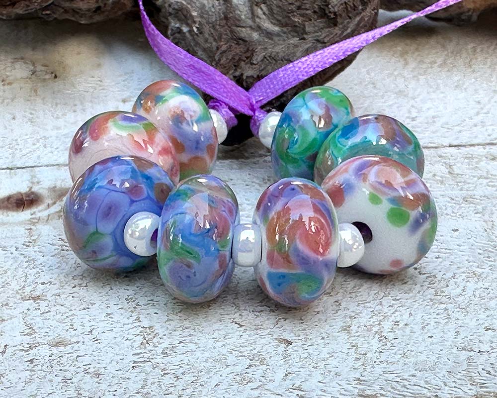 pastel lampwork beads