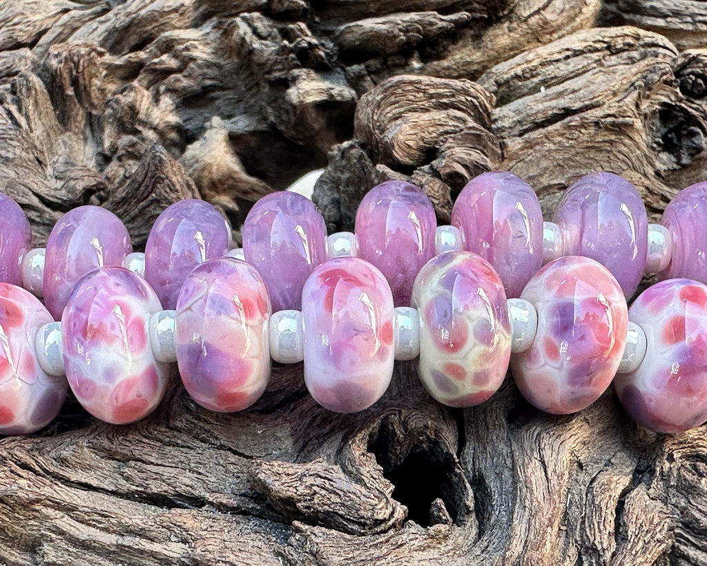 Petal Pink Lampwork Beads and Frit Blend