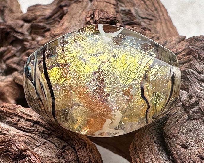 Gilded Gold Lampwork Focal Bead