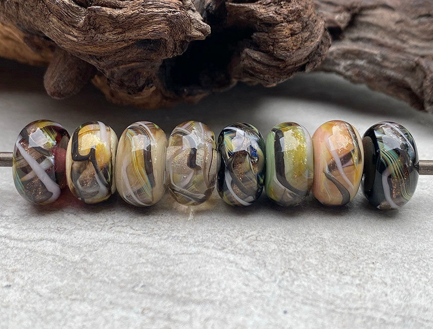 Twisted Shimmer Lampwork Beads