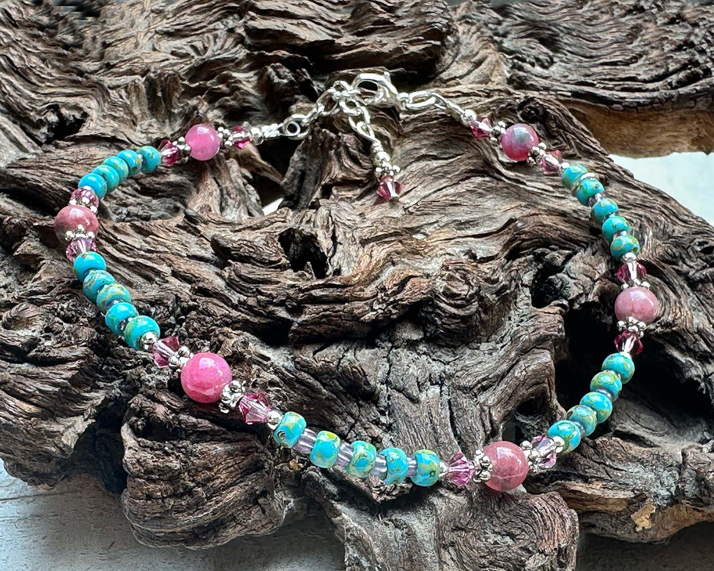 blue beaded anklet