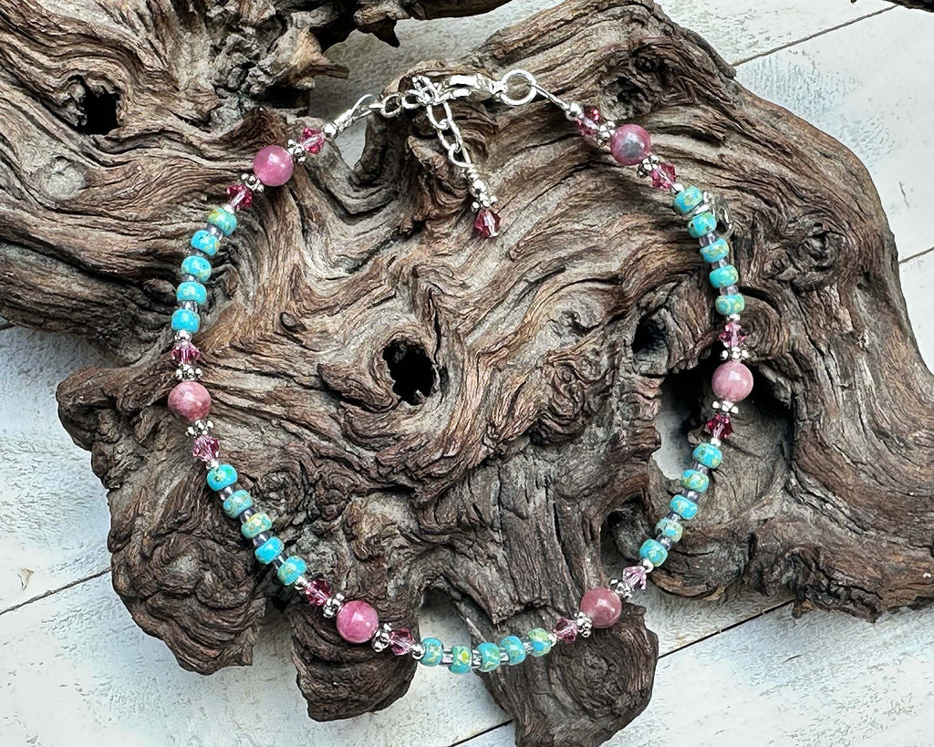 blue beaded anklet