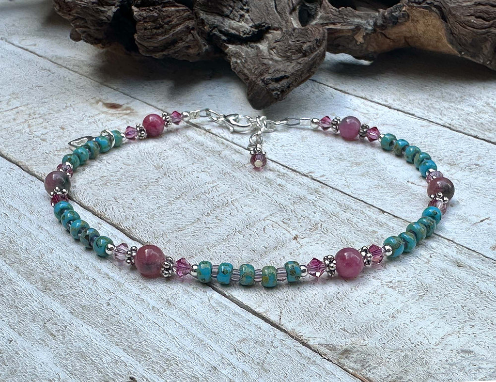 blue beaded anklet