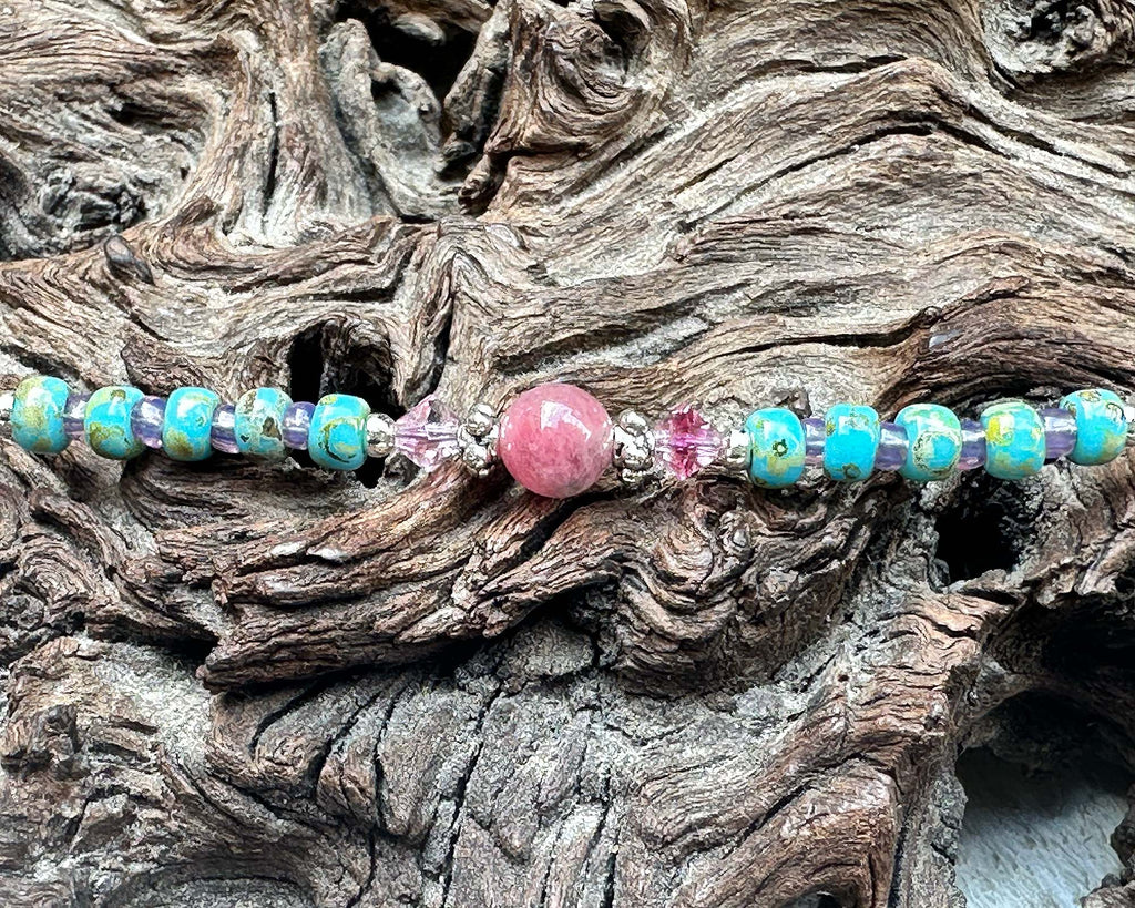 blue beaded anklet