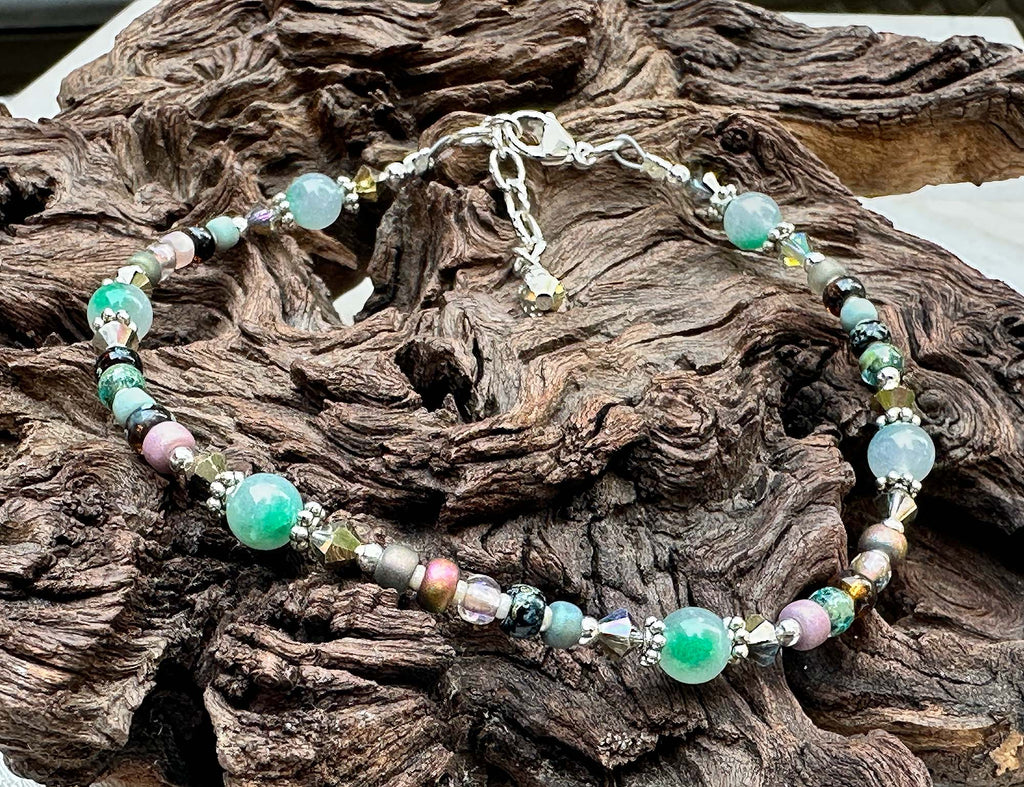 brown crystal anklet