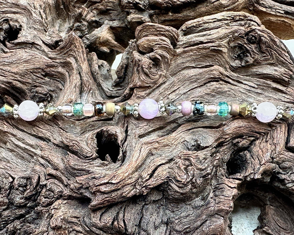 Kunzite gemstone anklet
