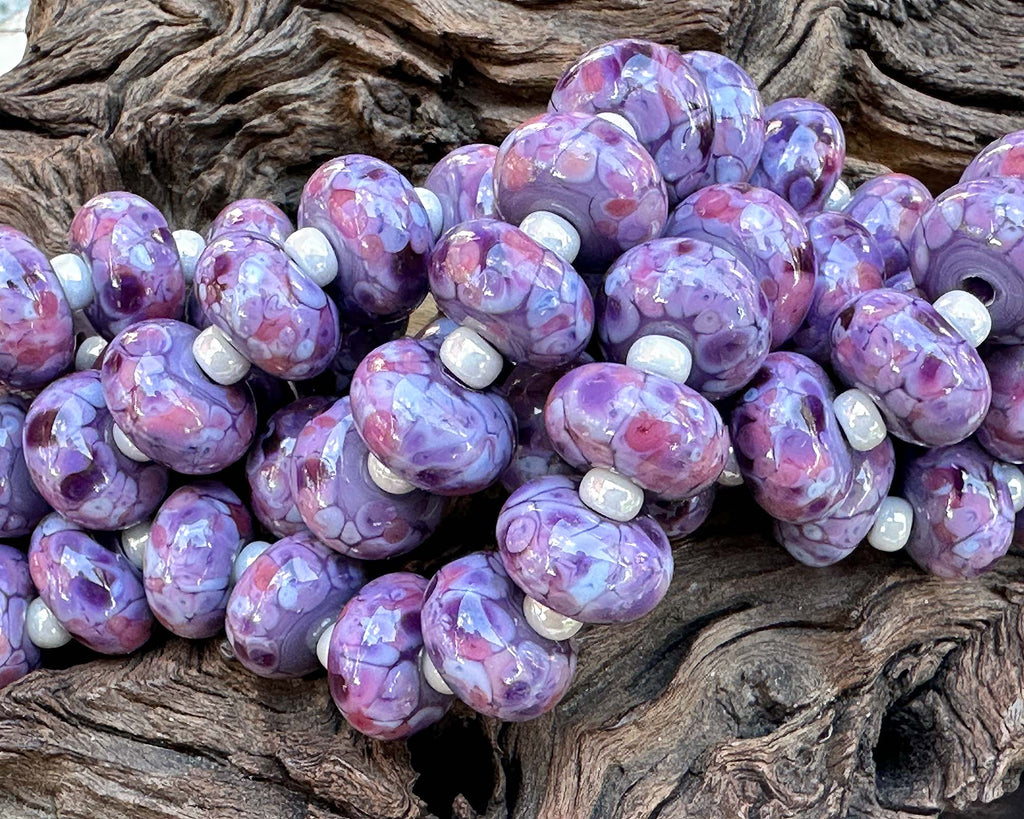 purple lampwork beads
