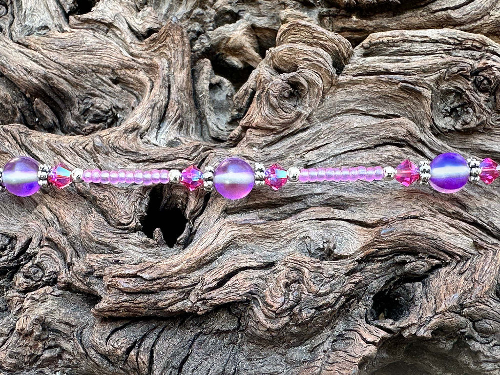 purple beaded anklet
